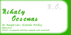 mihaly ocsenas business card