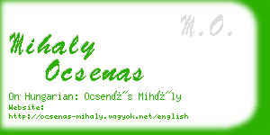 mihaly ocsenas business card